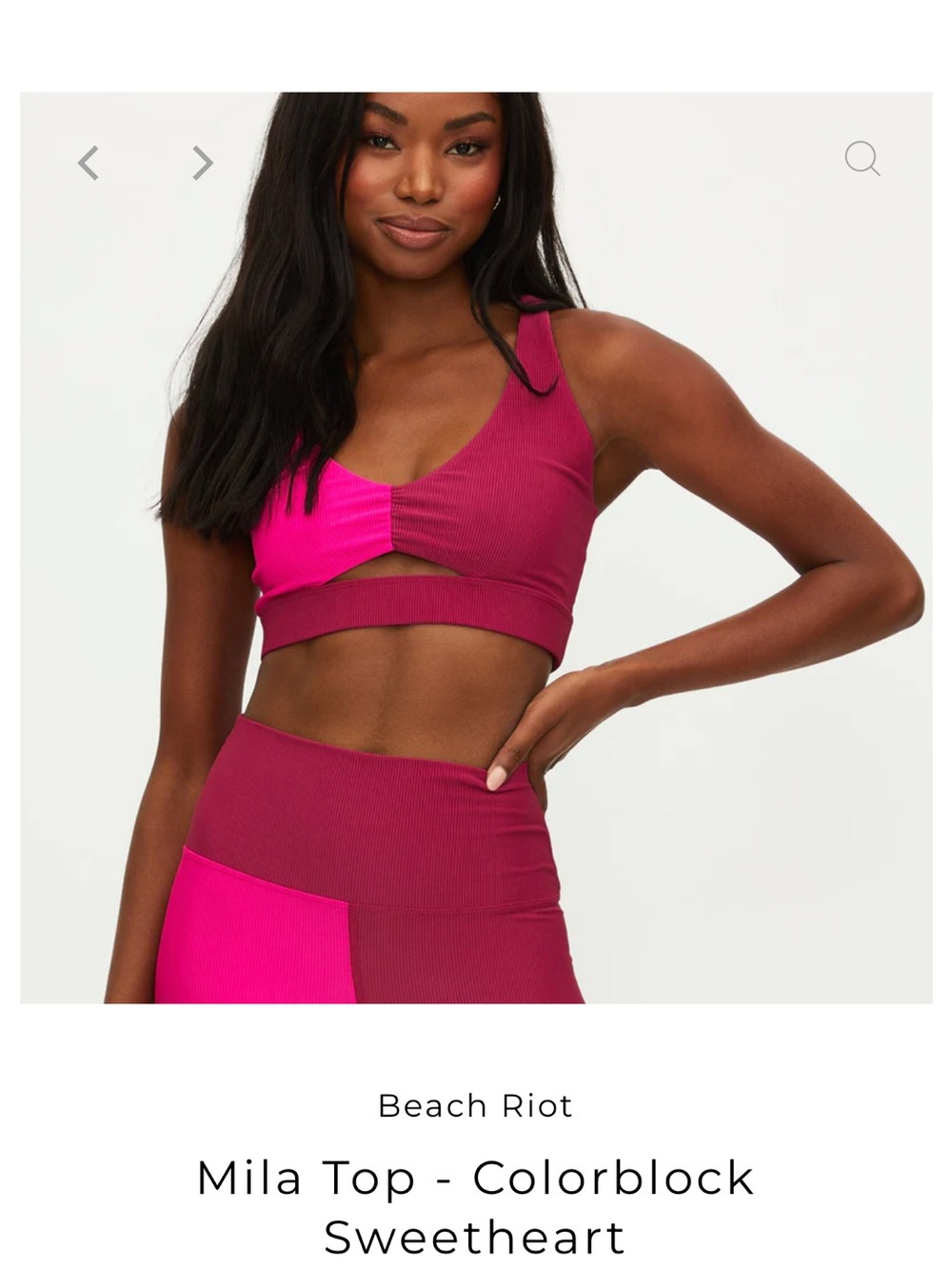 Beach Riot Colorblock Sweetheart Sports Bra - Hot Pink & Berry